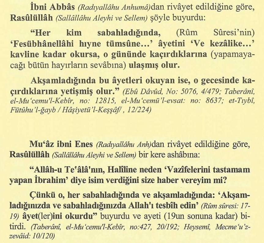 Sabahladığında Rum Suresi 19. Ayet